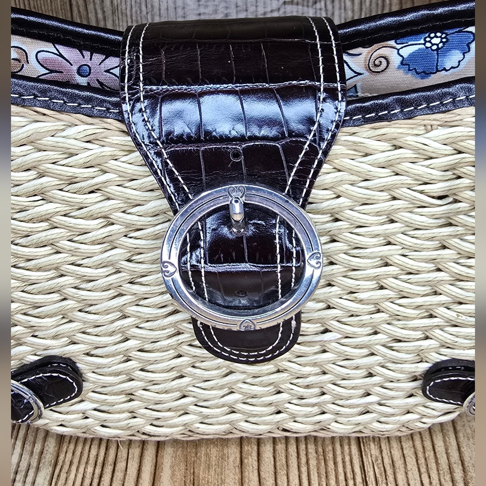 Brighton Dana Woven Straw Hand Bag Purse - Picture 2 of 10